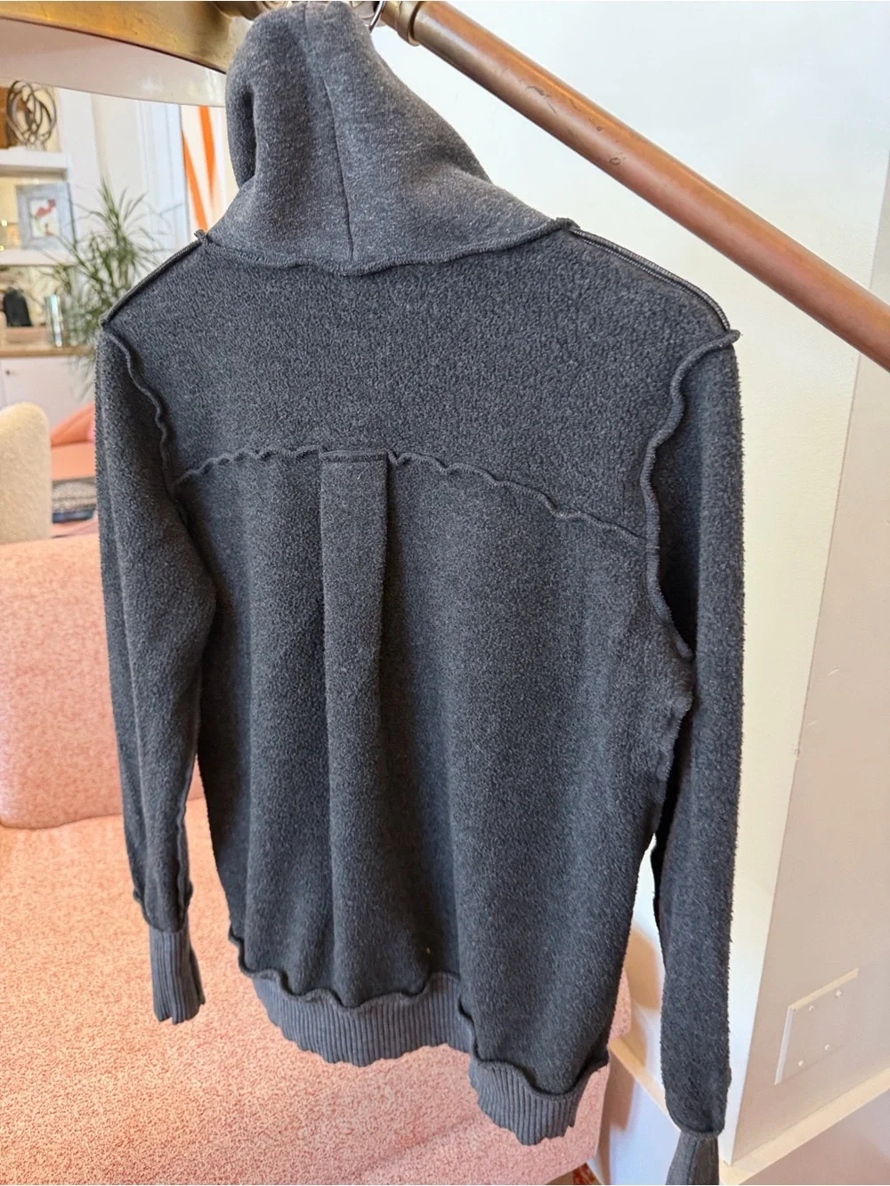 Alo Cozy Charcoal Funnel Neck Women's Sweater- Size XS- PreOwned
